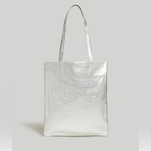 Madewell Silver Magazine Tote, brand new!
